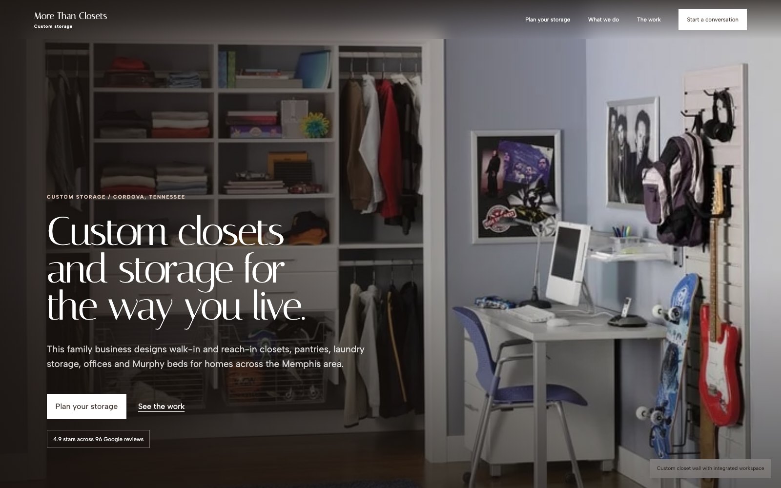 The new More Than Closets, LLC homepage concept